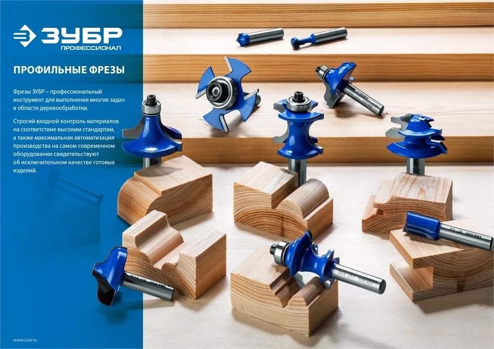 ЗУБР  9.5 x 8 мм, радиус 4.8 мм, фреза пазовая галтельная, Профессионал (28751-9.5-8) 28751-9.5-8