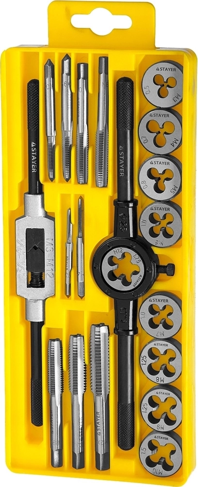 STAYER  MaXCut, 20 предмета, легированная сталь, набор метчиков и плашек (28012-H20) 28012-H20