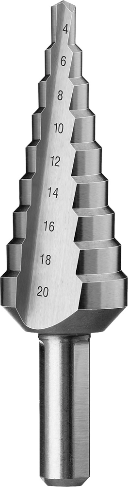 ЗУБР  4-20 мм, 9 ступеней, сталь Р6М5, ступенчатое сверло, Профессионал (29670-4-20-9) 29670-4-20-9_z01
