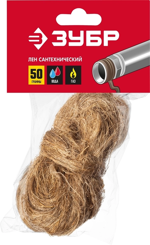 ЗУБР  50 г, сантехнический лен (4-51991-050) 4-51991-050_z01