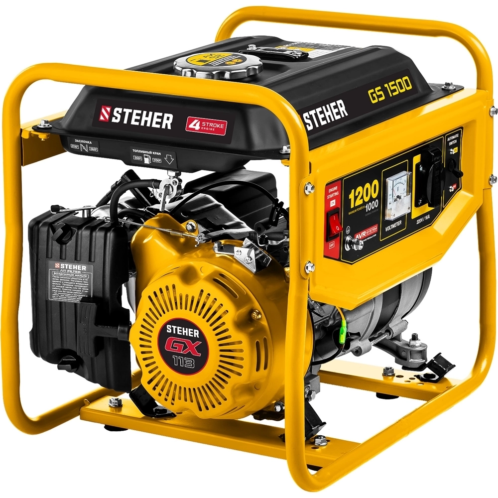 STEHER  1200 Вт, бензиновый генератор (GS-1500) GS-1500