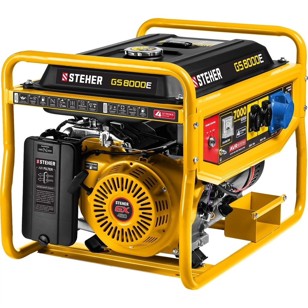STEHER  7000 Вт, бензиновый генератор с электростартером (GS-8000E) GS-8000Е