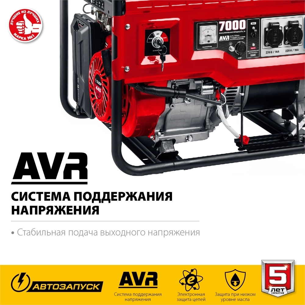 ЗУБР  7000 Вт, бензиновый генератор с автозапуском (СБА-7000) СБА-7000