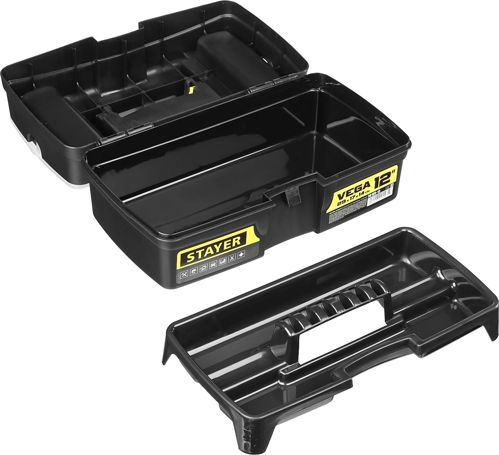 STAYER  VEGA-12, 290 x 170 x 140 мм, (12″), пластиковый ящик для инструментов (38105-13) 38105-13_z03