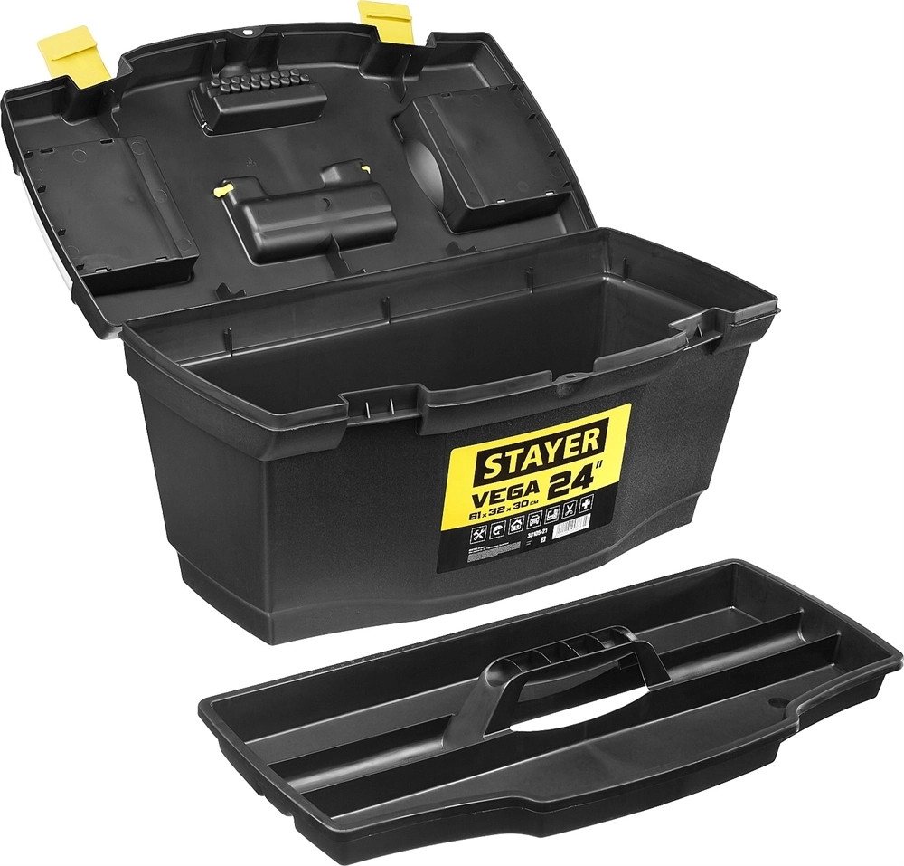 STAYER  VEGA-24, 610 х 320 х 300 мм, (24″), пластиковый ящик для инструментов (38105-21) 38105-21_z03