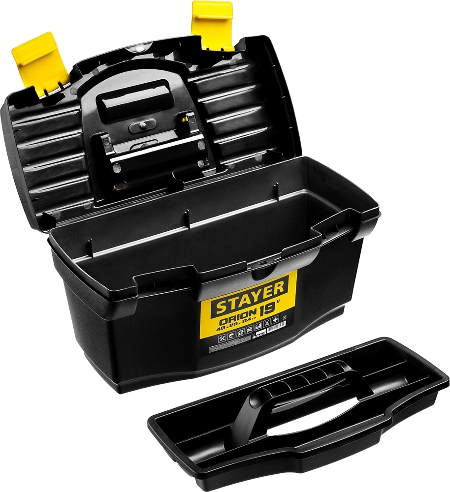 STAYER  ORION-19, 480 х 250 х 240 мм, (19″), пластиковый ящик для инструментов (38110-18) 38110-18_z03