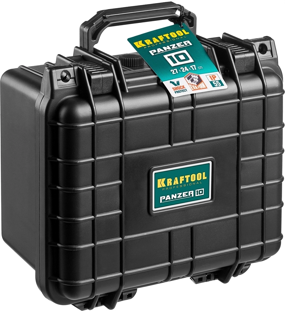 KRAFTOOL  PANZER-10, 270 х 240 х 170 мм, (10″), IP55, ударопрочный пластиковый ящик (38251-10) 38251-10