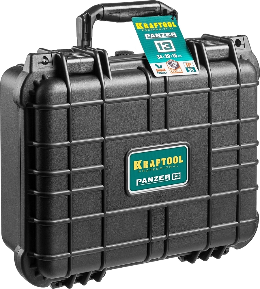KRAFTOOL  PANZER-13, 340 х 290 х 150 мм, (13″), IP55, ударопрочный пластиковый ящик (38251-13) 38251-13
