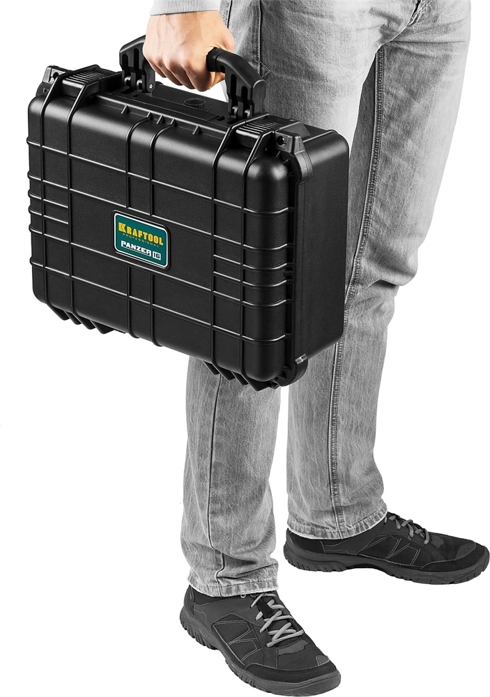 KRAFTOOL  PANZER-16, 400 х 330 х 170 мм, (16″), IP55, ударопрочный пластиковый ящик (38251-16) 38251-16