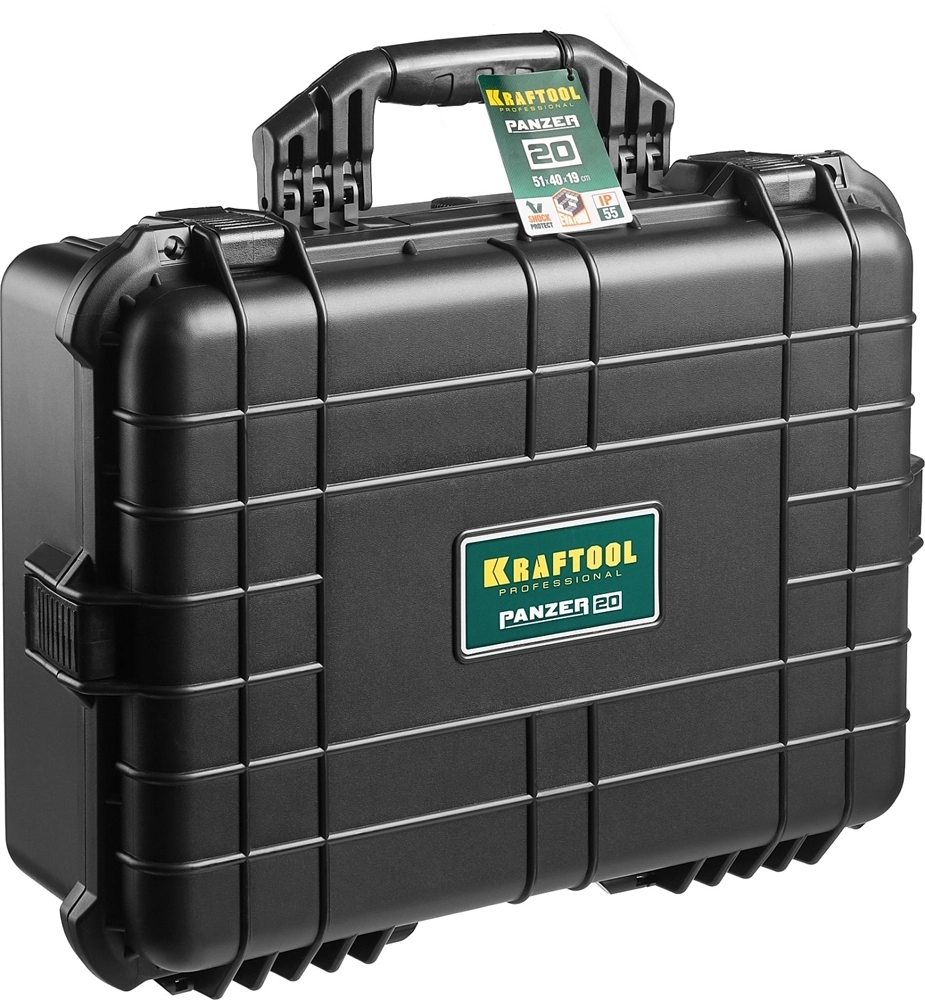 KRAFTOOL  PANZER-20, 510 х 400 х 190 мм, (20″), IP55, ударопрочный пластиковый ящик (38251-20) 38251-20