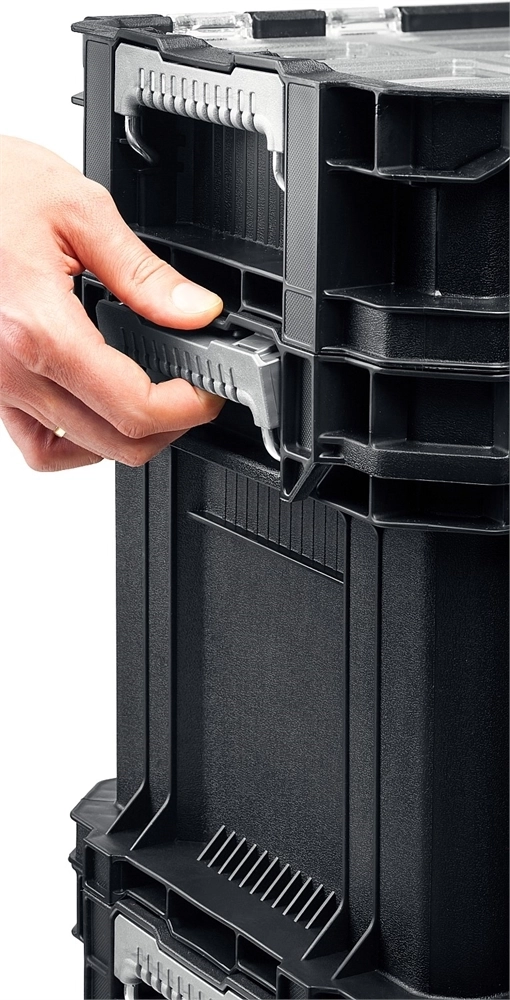 KETER  SMART ROLLING, 564 х 373 х 700 мм, (22″), набор пластиковый ящик-тележка + ящик для инструментов + ящик органайзер (38390-22) 38390-22