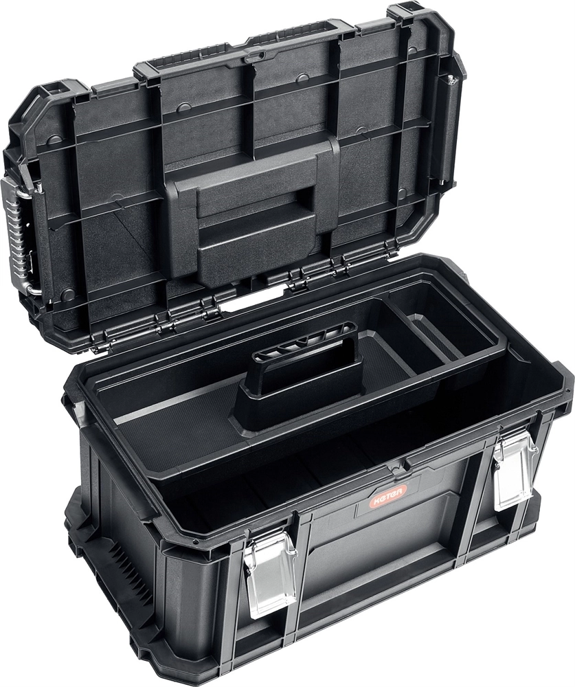 KETER  SMART ROLLING, 564 х 373 х 700 мм, (22″), набор пластиковый ящик-тележка + ящик для инструментов + ящик органайзер (38390-22) 38390-22