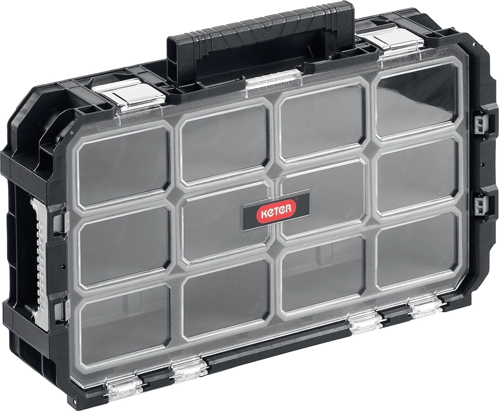 KETER  SMART ROLLING, 564 х 373 х 700 мм, (22″), набор пластиковый ящик-тележка + ящик для инструментов + ящик органайзер (38390-22) 38390-22