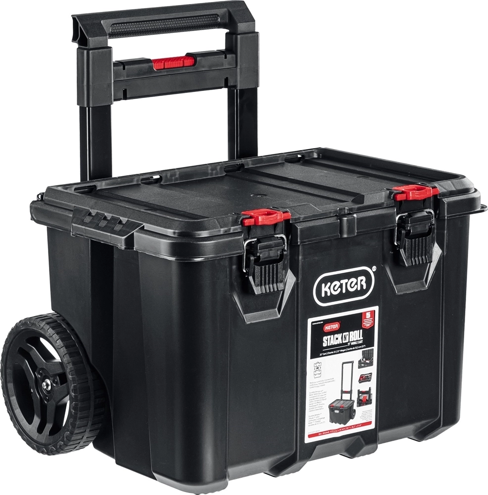 KETER  STACKNROLL, 525 х 411 х 560 мм, (21″), пластиковый ящик-тележка на колесах (38397) 38397