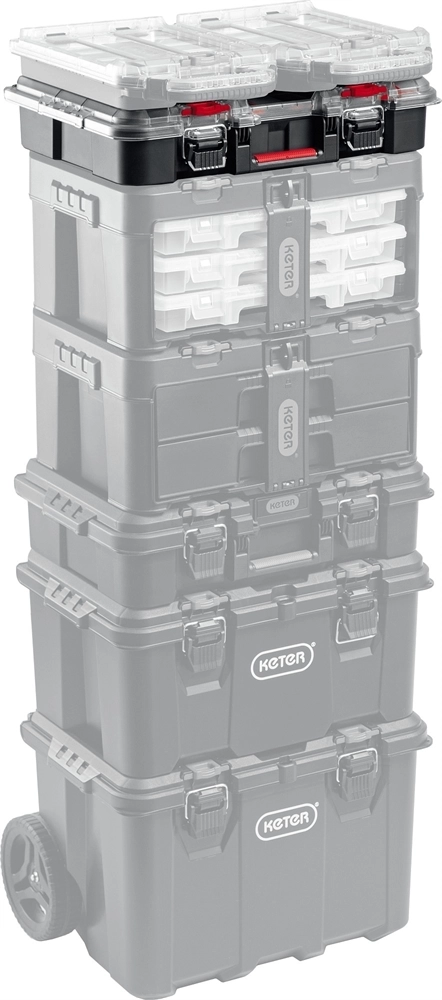 KETER  STACKNROLL, 525 х 345 х 147 мм, (21″), пластиковый ящик-органайзер с 10 регулируемыми ячейками (38399) 38399