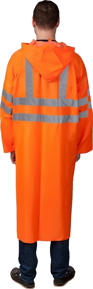ЗУБР  нейлон, сигнальный цвет, р.56-58, плащ-дождевик на молнии, Профессионал (11617-56) 11617-56