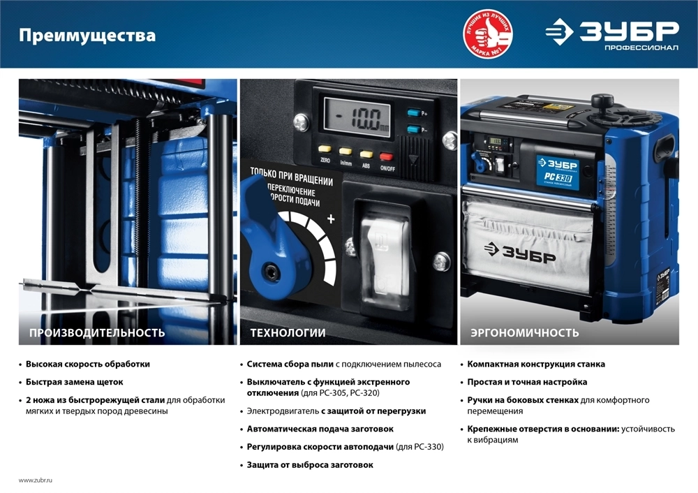 ЗУБР   320 мм, 1500 Вт, рейсмусовый станок, Профессионал (РС-320) РС-320