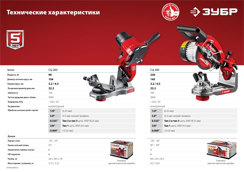 ЗУБР   d 104 мм, 90 Вт, заточной станок для пильных цепей (СЦ-200) СЦ-200