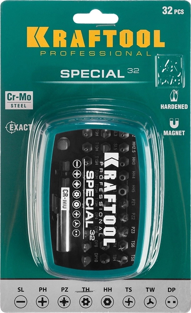 KRAFTOOL  Special-32, с адаптером 32 шт, набор специальных бит (2610-H32) 2610-H32