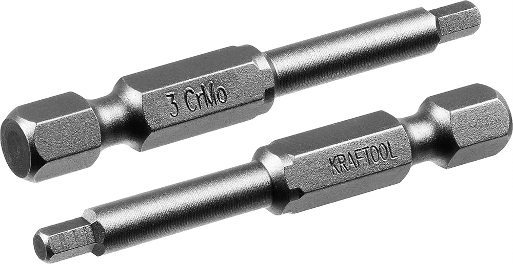 KRAFTOOL  X-Drive Hex 3, 50 мм, 2 шт, торсионные биты (26127-3-50-2) 26127-3-50-2