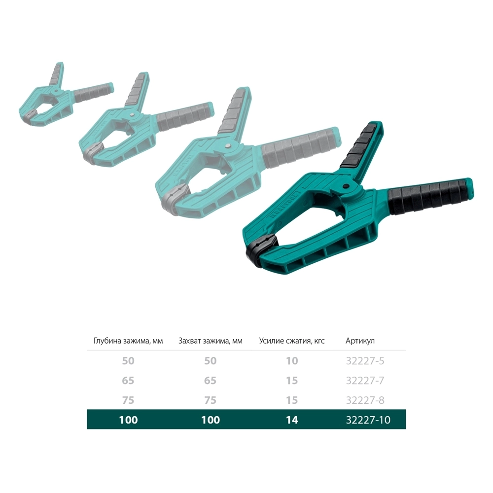 KRAFTOOL  SC-10, 100 х 100 мм, пружинная струбцина (32227-10) 32227-10