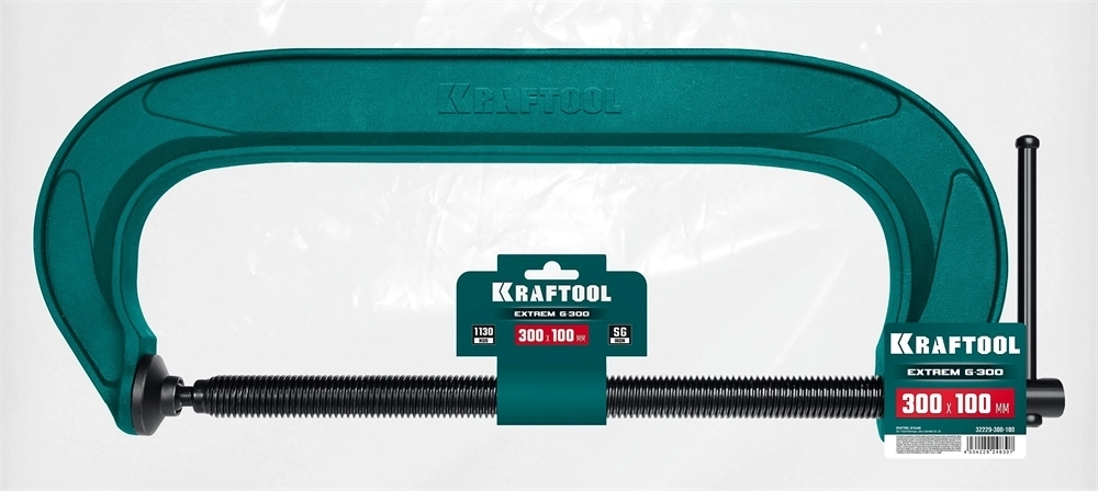 KRAFTOOL  Extrem-300, 300 х 100 мм, струбцина G-образная (32229-300-100) 32229-300-100
