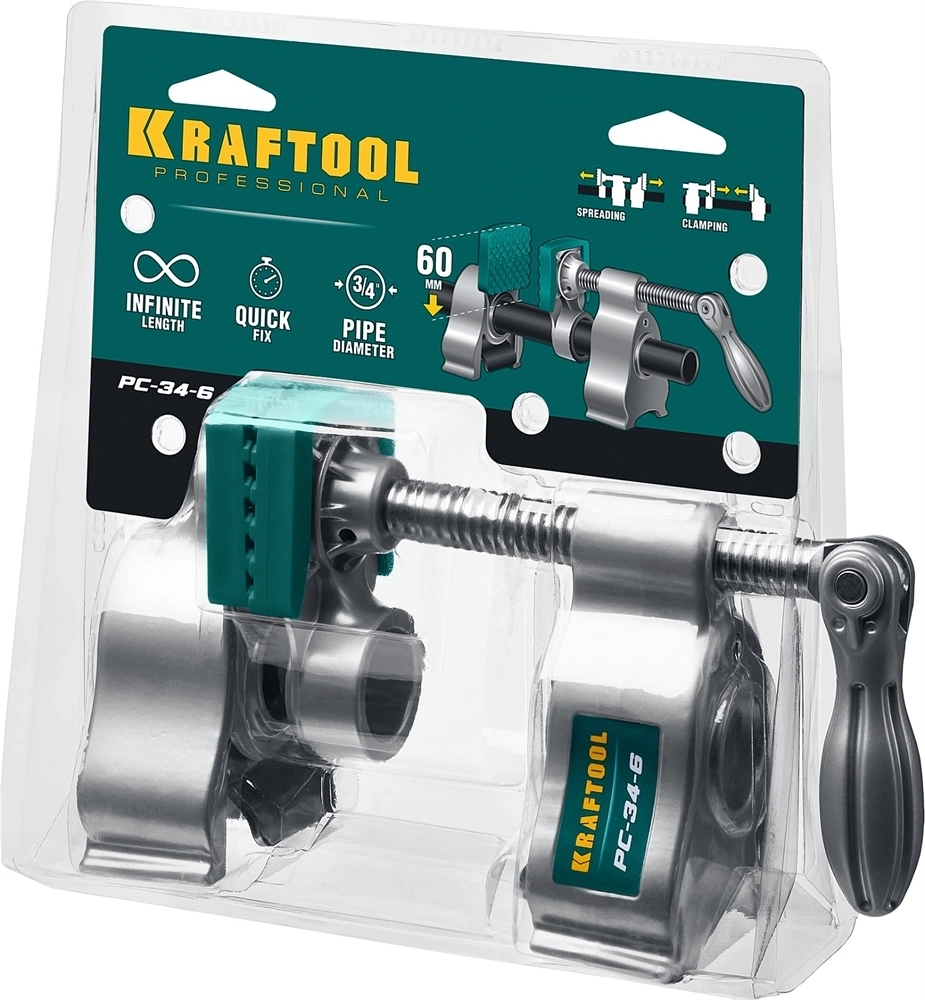 KRAFTOOL  PC-34-6, 3/4″, трубная струбцина (32301-1) 32301-1