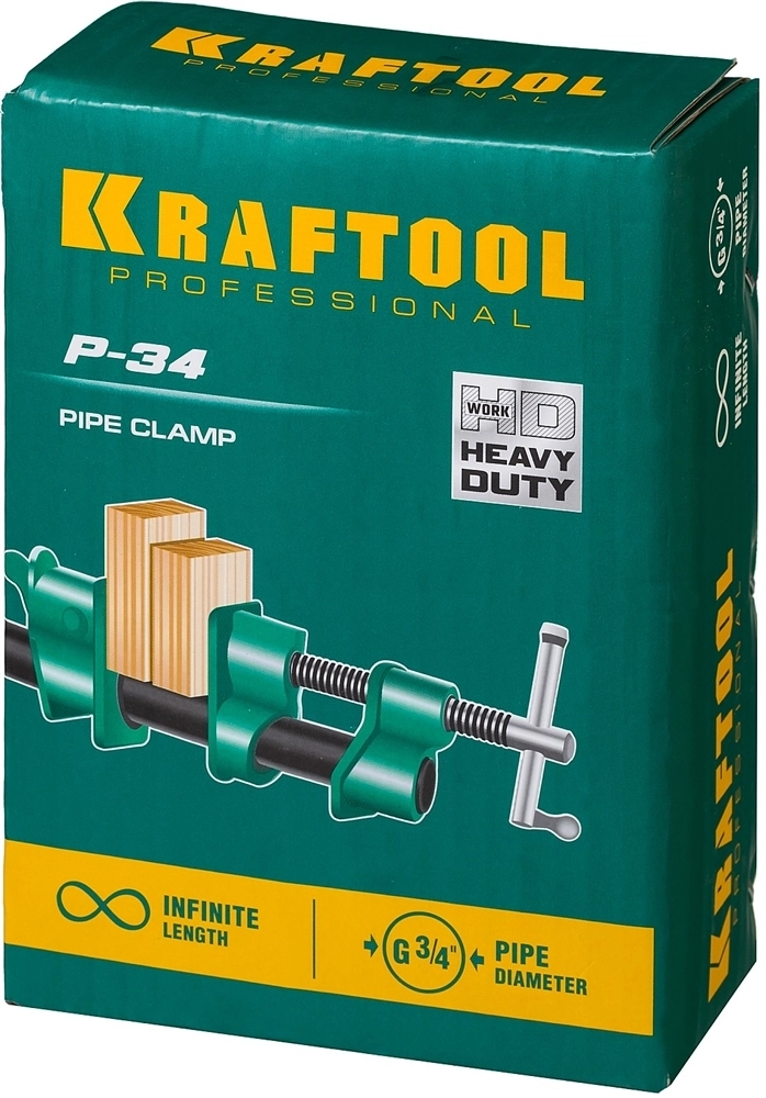 KRAFTOOL  PC-34, 3/4″, трубная струбцина (32302-1) 32302-1