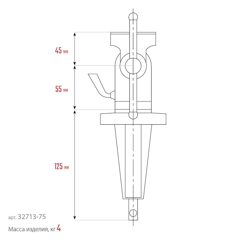 KRAFTOOL  Mini, 65 мм, стальные настольные тиски (32713-75) 32713-75