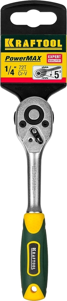 KRAFTOOL  1/4″, 72 зубца, трещотка для торцовых головок (27791-1/4) 27791-1/4_z02