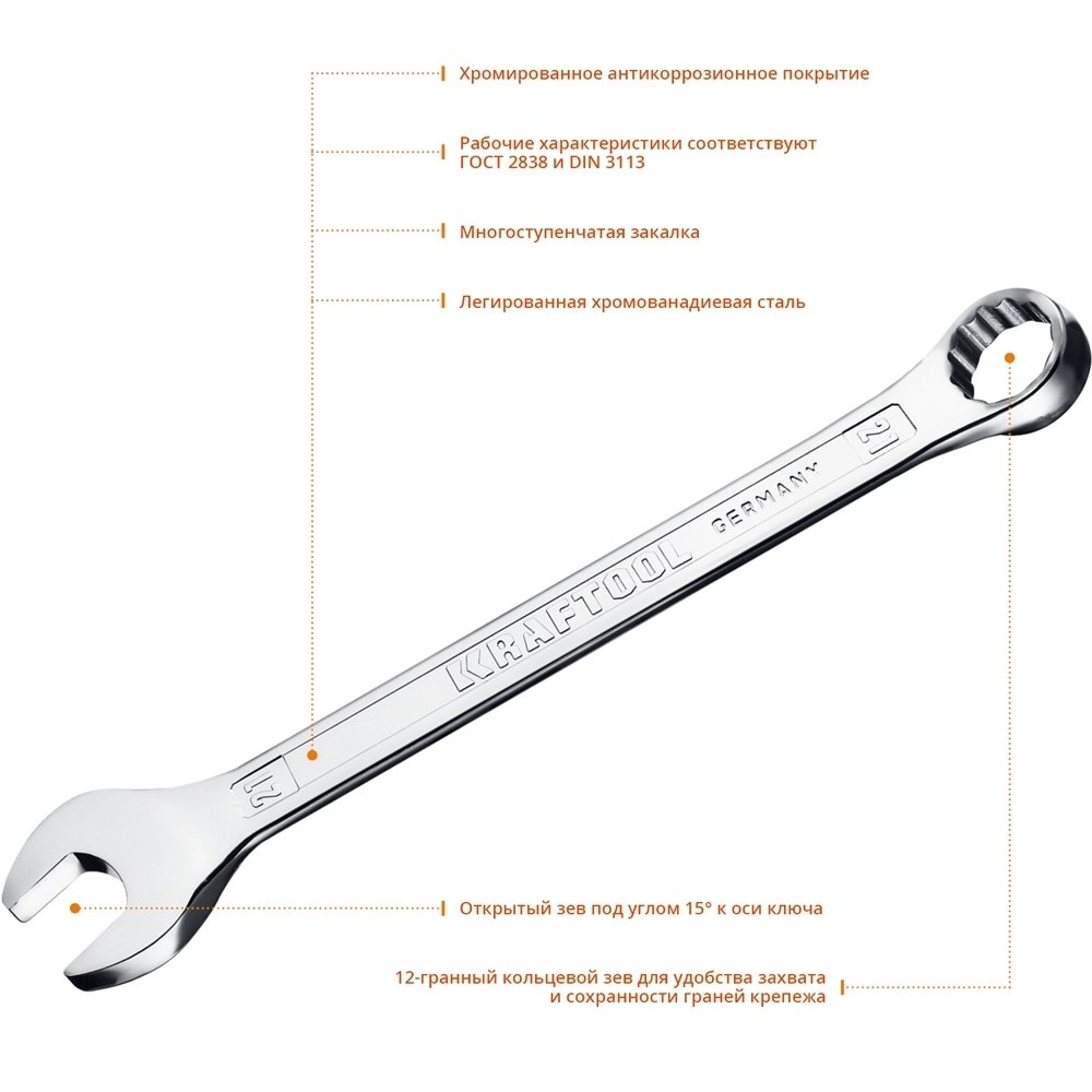 KRAFTOOL  21 мм, комбинированный гаечный ключ (27079-21) 27079-21_z01