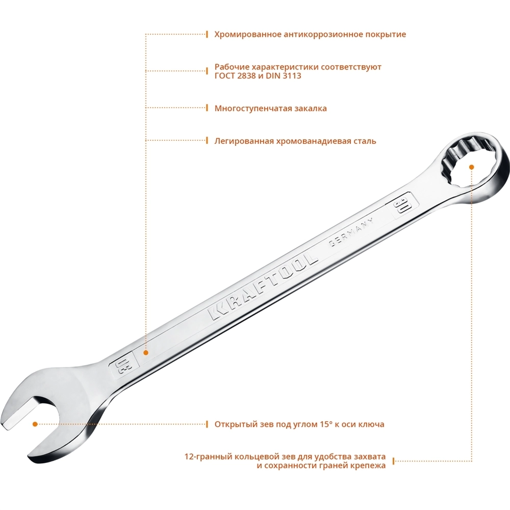 KRAFTOOL  30 мм, комбинированный гаечный ключ (27079-30) 27079-30_z01