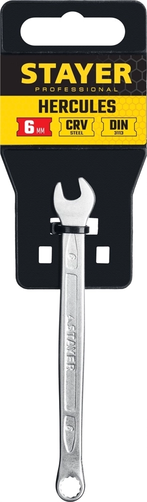 STAYER  HERCULES, 6 мм, комбинированный гаечный ключ, Professional (27081-06) 27081-06_z01