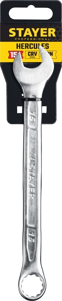 STAYER  HERCULES, 15 мм, комбинированный гаечный ключ, Professional (27081-15) 27081-15_z01