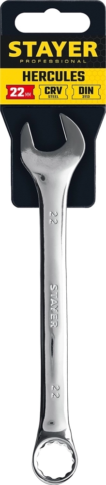STAYER  HERCULES, 22 мм, комбинированный гаечный ключ, Professional (27081-22) 27081-22_z01