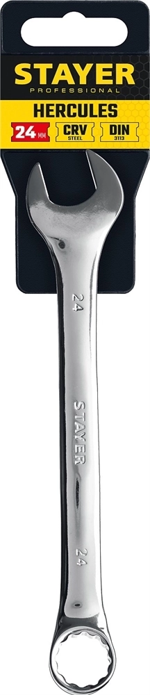 STAYER  HERCULES, 24 мм, комбинированный гаечный ключ, Professional (27081-24) 27081-24_z01