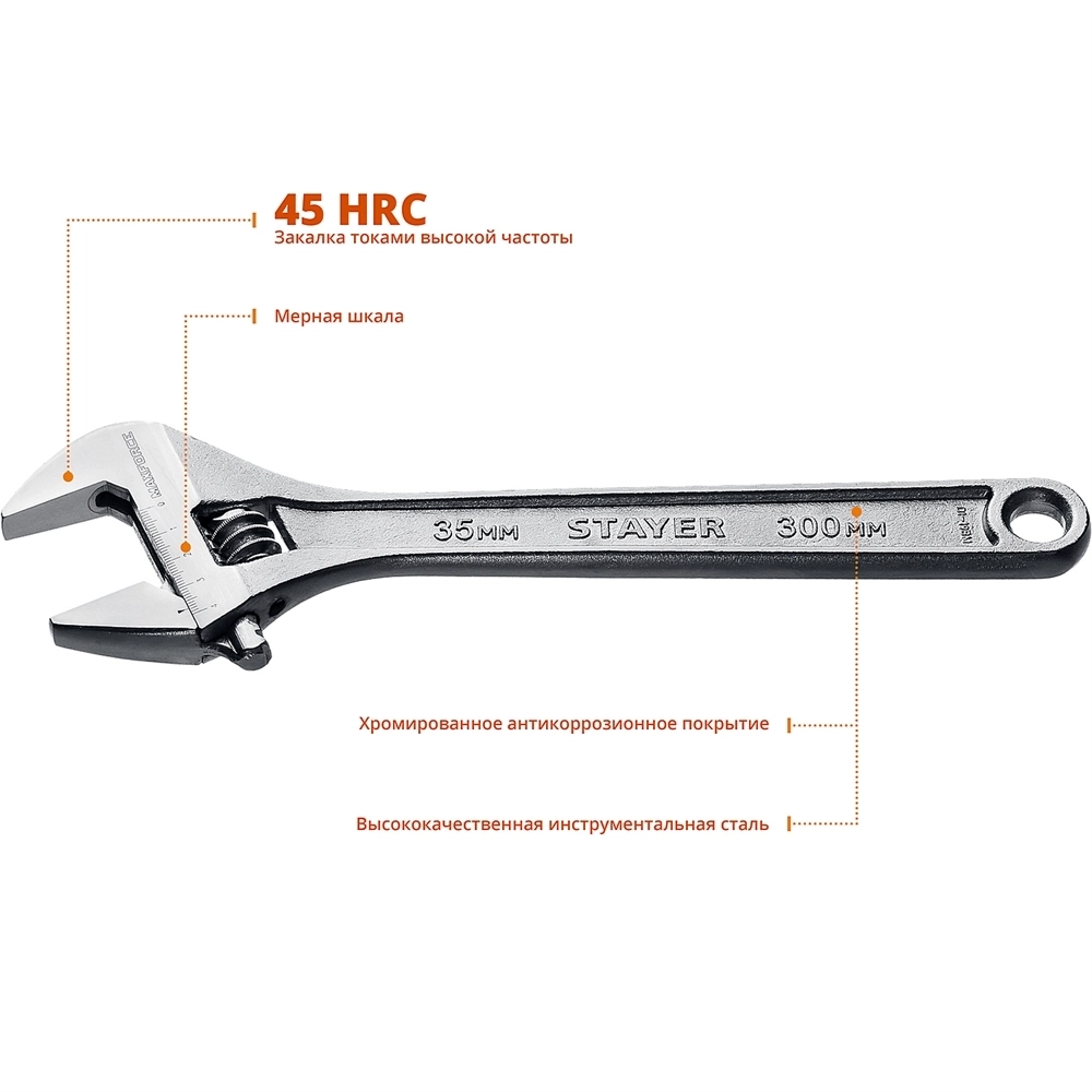 STAYER  MAX-Force, 300/35 мм, разводной ключ (2725-30) 2725-30_z01