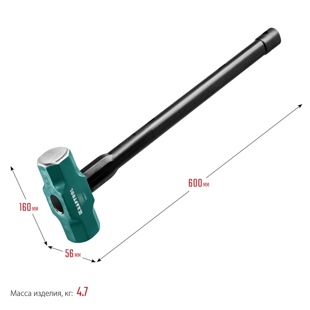 KRAFTOOL  Steel FORCE, 4 кг, кувалда со стальной удлинённой обрезиненной рукояткой (2009-4) 2009-4