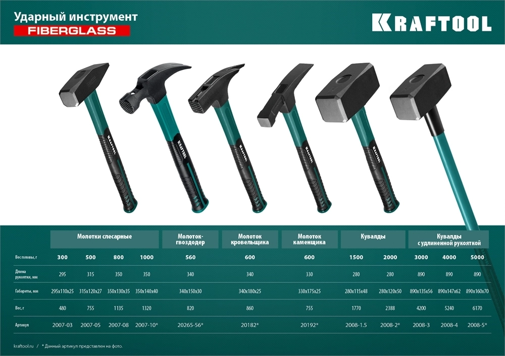 KRAFTOOL  Fiberglass, 600 г, молоток каменщика (20192) 20192