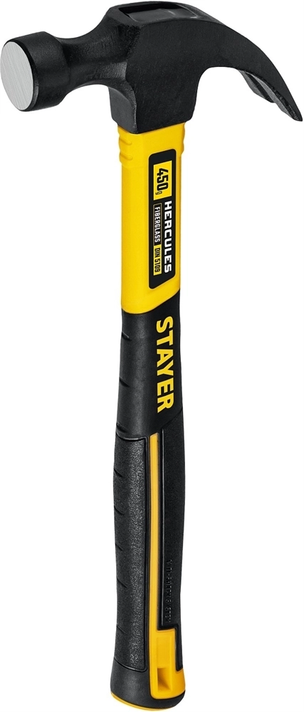 STAYER  Hercules, 450 г, молоток-гвоздодёр столярный с фиберглассовой рукояткой, Professional (2026-450) 2026-450_z02