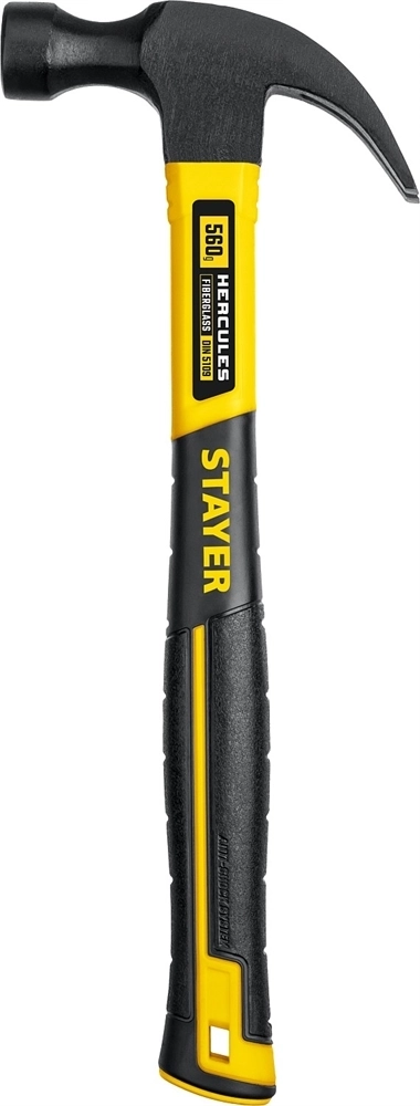 STAYER  Hercules, 560 г, молоток-гвоздодёр столярный с фиберглассовой рукояткой, Professional (2026-560) 2026-560_z02