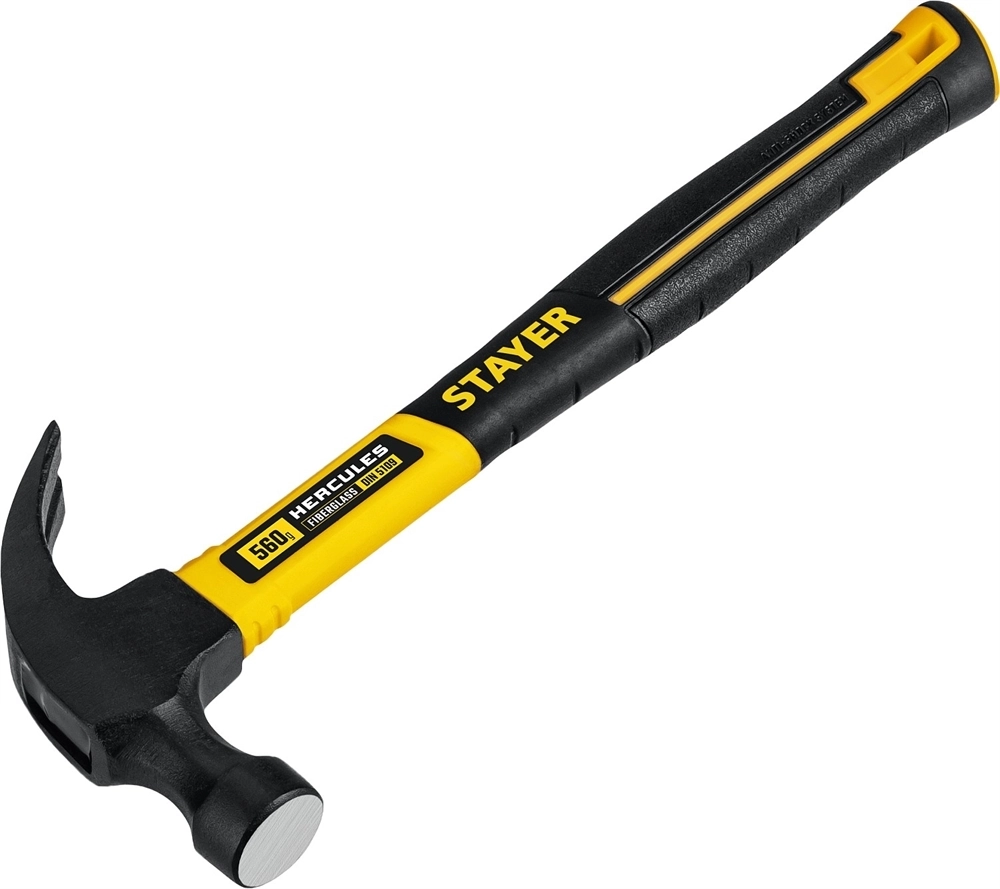 STAYER  Hercules, 560 г, молоток-гвоздодёр столярный с фиберглассовой рукояткой, Professional (2026-560) 2026-560_z02