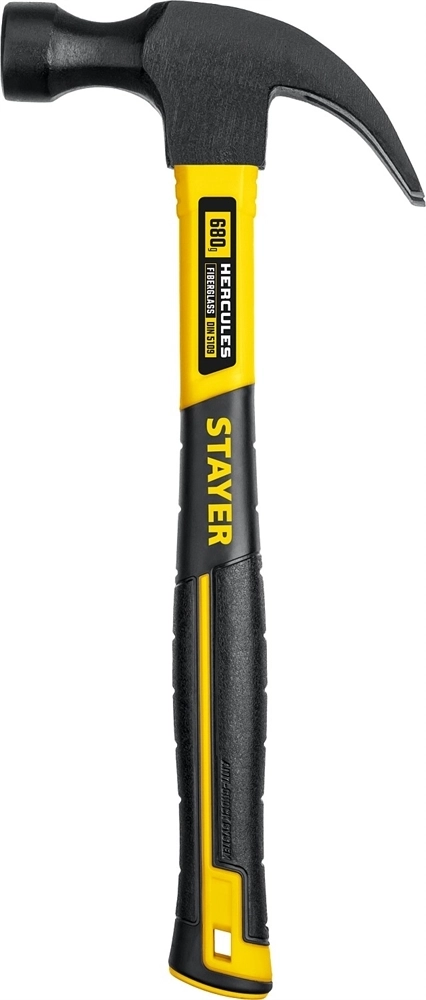 STAYER  Fiberglass, 680 г, с фиберглассовой рукояткой, столярный молоток-гвоздодёр, Professional (2026_z02) 2026_z02