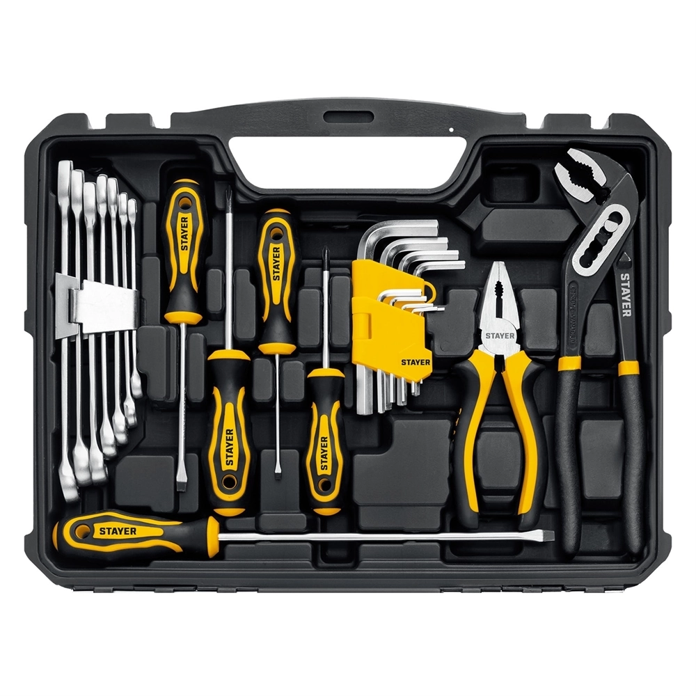 STAYER  UNIVERSAL 83, 83 предм., (1/2″+ 1/4″), универсальный набор инструмента, Professional (27710-H83) 27710-H83
