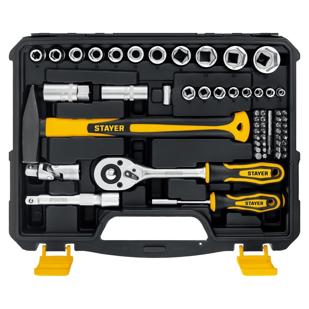 STAYER  UNIVERSAL 83, 83 предм., (1/2″+ 1/4″), универсальный набор инструмента, Professional (27710-H83) 27710-H83