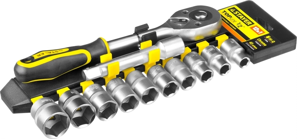STAYER  RSS 12L, 12 предм., (1/2″), набор торцовых головок (27750-H12) 27750-H12