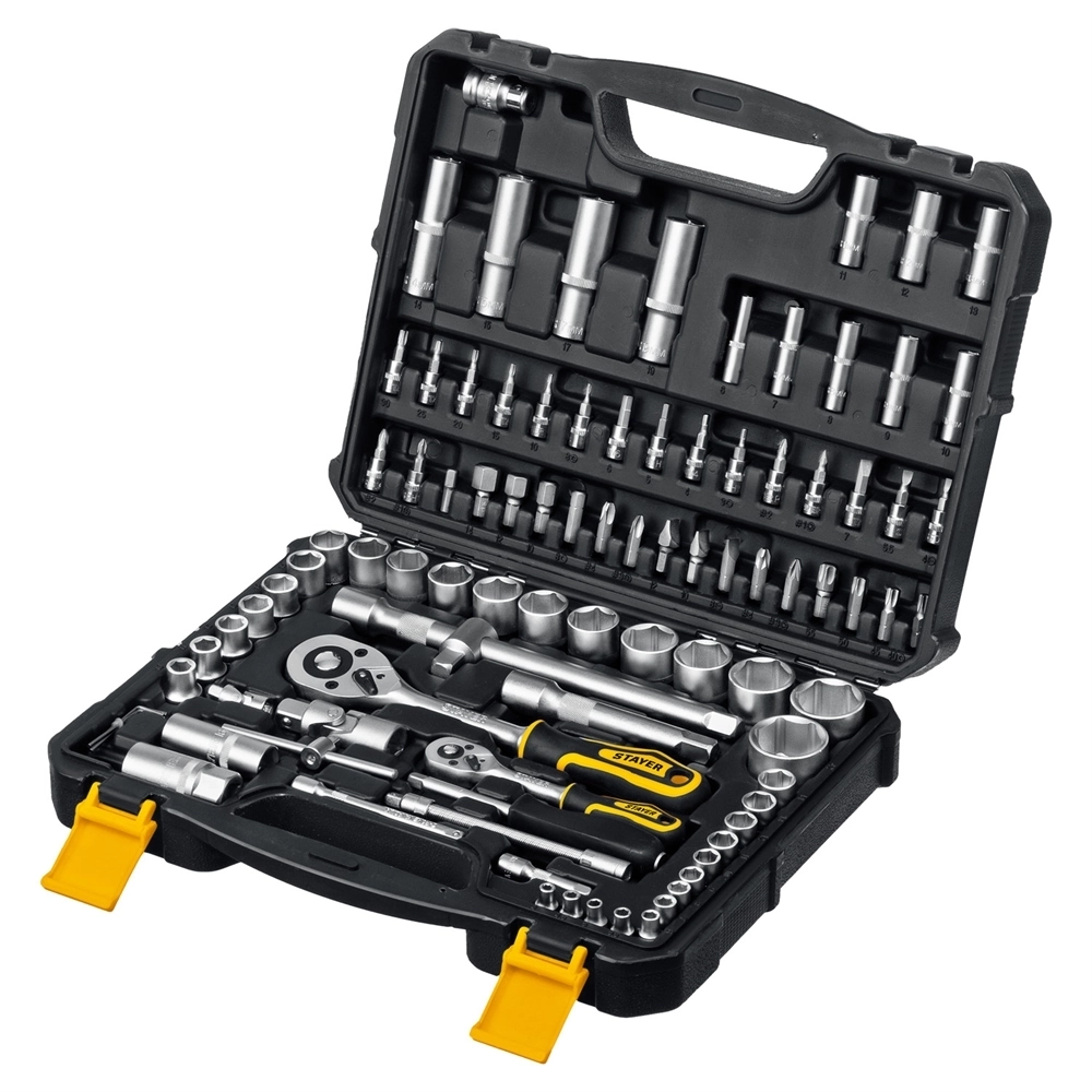 STAYER  AUTO 94, 94 предм., (1/2″+1/4″), универсальный набор инструмента, Professional (27760-H94) 27760-H94_z01