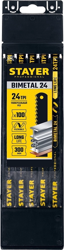 STAYER  Bimetal-24, 24 TPI, 300 мм, 1 шт, биметталическое полотно по металлу, Professional (15932-24) 15932-24