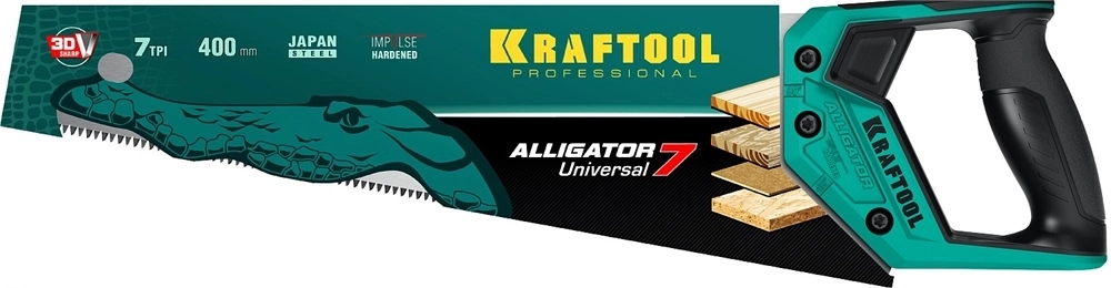 KRAFTOOL  Alligator Universal 7, 400 мм, универсальная ножовка (15004-40) 15004-40_z01