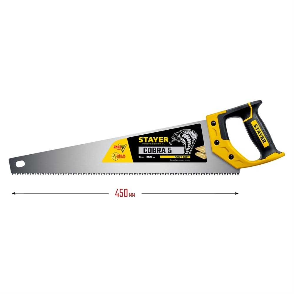 STAYER  Cobra 5, 450 мм, ножовка по дереву, Professional (1506-45) 1506-45_z02